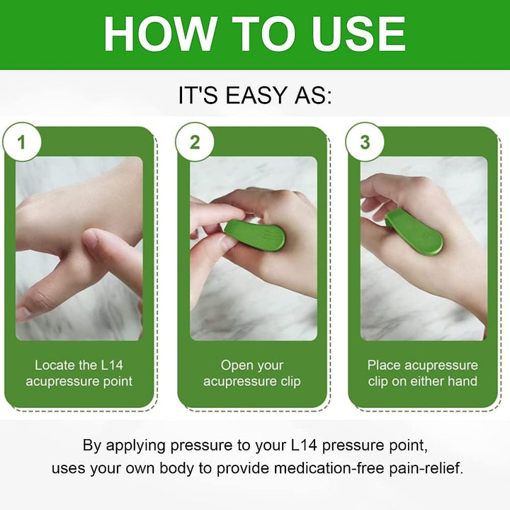 4 Pcs Acupressure Clip Migraine Relief Clip Portable Headache Clip Stress Relief Acupressure Massage Supporting Acupressure Relaxation Stress Alleviation