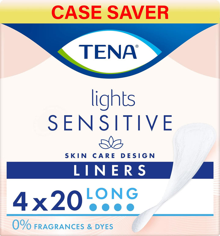 Lights Long Liner, 160 Incontinence Liners (8 X 20 Packs) for Women with Sensitive Skin, Breathable and Unscented Liner for Light Bladder Weakness and Incontinence