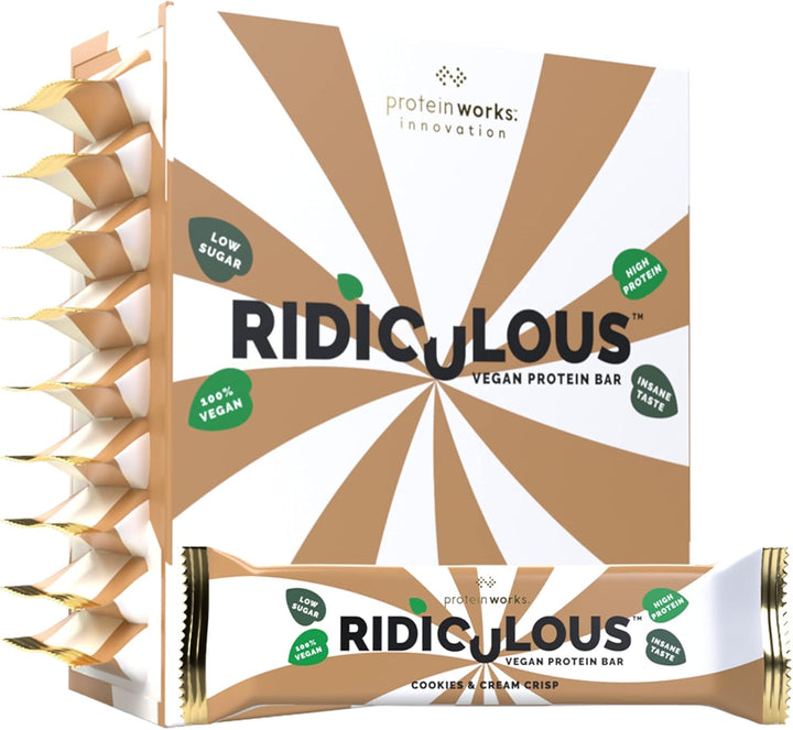 Ridiculous Vegan Protein Bar - Award Winning, Chocolate Caramelicious, 9 Bars, 100% Plant Based & Palm Oil Free, High Protein - Protein Works