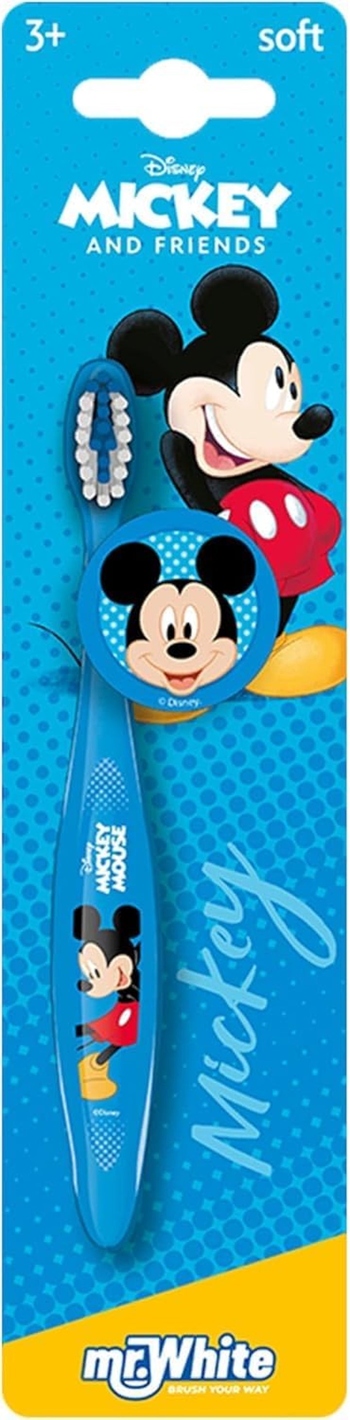 Barbie Little Teeth Toothbrush for Kids with Protection Cap, Soft Rounded Bristles, Comfortable Handle Grip and Suction Cup for Upright Storage for Children Ages 3+