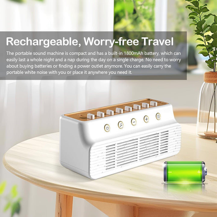 White Noise Machine, Soothing Sounds and Night Lights Sleep Sound Box 8 Nature Sounds Mixer Soothing Sounds Therapy USB White Noise Sound Machine with Timer for Sleeping at Home Yoga