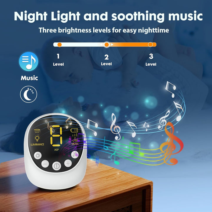 Nasal Aspirator Baby, Hospital-Grade Baby Nose Sucker with 9 Suction Levels, Baby Nose Suckers & Electric Snot Sucker with Night Light & Music(White