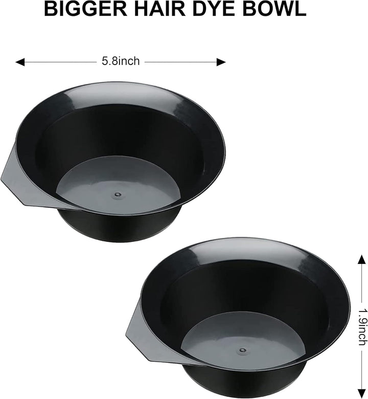 21 Pieces Hair Dye Tools, DIY Salon Hair Coloring Bleaching Tools Set Including Hair Tinting Bowl, Dye Brush, Ear Cover, Hair Highlighting Cape, Shawl, Gloves, Hair Clip Kits (21 Pcs, Black)