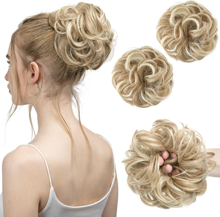 Messy Bun Hair Piece for Womens Synthetic Scrunchies Buns Extension Hairpieces Updo Pony Tail Dirty Blonde