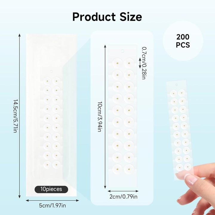 200PCS Ear Seeds, Gold Acupuncture Ear Seeds, Disposable ACU Seeds Health Care Sticker Kit for Men and Women Migraines Anxiety Stress Insomnia Depression Relief (10 Sheets)