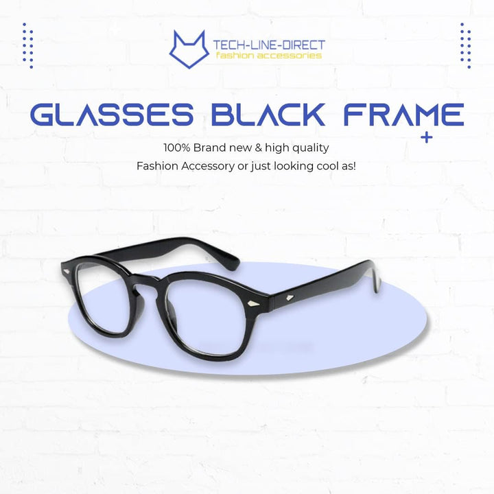 TECH-LINE-DIRECT 2022 Glasses Black Frame Men Johnny Depp Style Designer Glasses Women Optical Spectacle Frames Vintage Clear Lens Eyeglasses Male