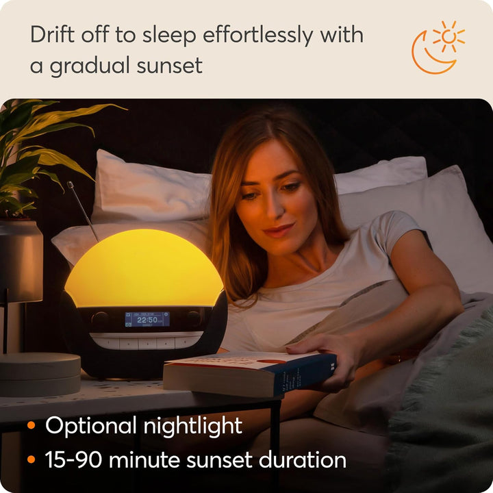 Bodyclock Luxe 750DAB - Wake-Up Light with DAB Radio, Bluetooth Speakers, Low-Blue Light for Sleep