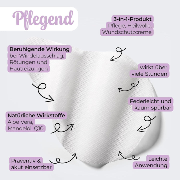 Magic Wipes for Nappy Dermatitis Baby, as Known from "The Lion'S Cave", 100 Wipes (4 X 25) with Aloe Vera, Almond Oil & Q10 - Nourishes, Protects & Serves as Wound Protection for Irritated Skin