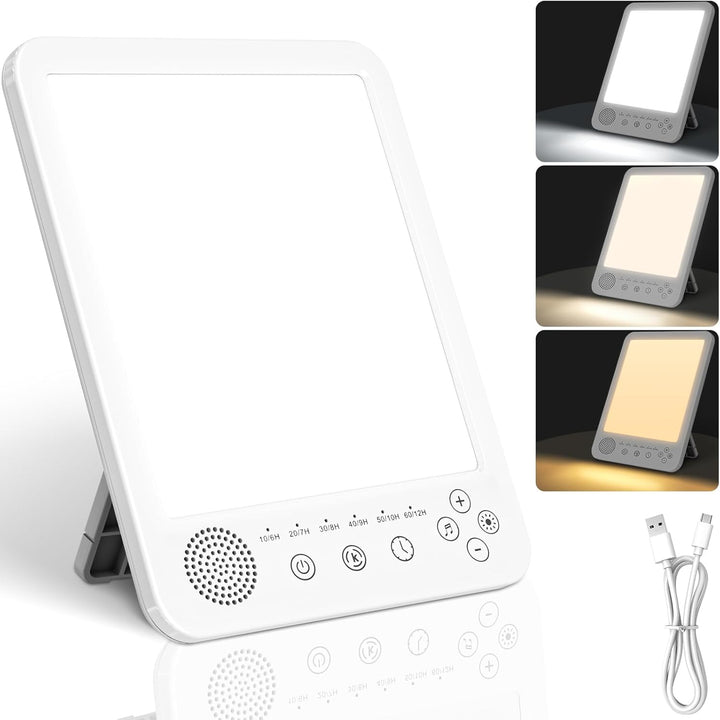 SAD Lamp, 15000 Lux Light Therapy Lamp Uv-Free, Natural Sunlight Lamp SAD Light with 3 Color Temperature 5 Brightness Levels 6 Timer, 180° Stand, Touch Control & Memory Function for Home,Office