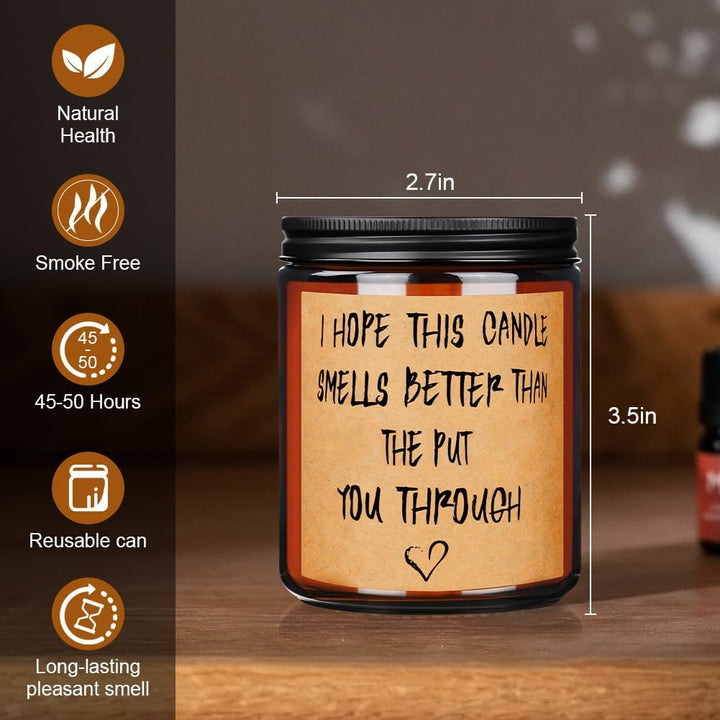 Scented Candles Gifts for Women, Mum, Her, Scented Candles Valentine Gifts, 200G Natural Soy Wax Glass Jar Candle, Funny Valentines Day Christmas Thanksgiving Gift for Mum(English Pear&Freesia)