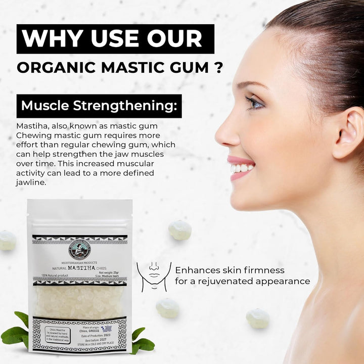 Organic Mastiha Chios 25G – 100% Natural Gluten-Free, Sugar-Free Greek Mastic Chewing Gum, Vegan Mastiha Tears for Kitchen Use, Pure Mastic from Greek Farmers