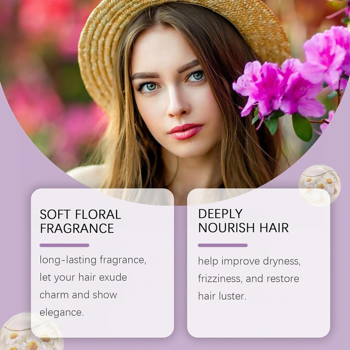 Long Lasting Hair Perfume for Women,Hair Fragrance & Body Mist Spray with Nourishing Chamomile Essential Oil,Hydrating Shine Perfume to Eliminate Odours & Leave Hair Soft,50Ml