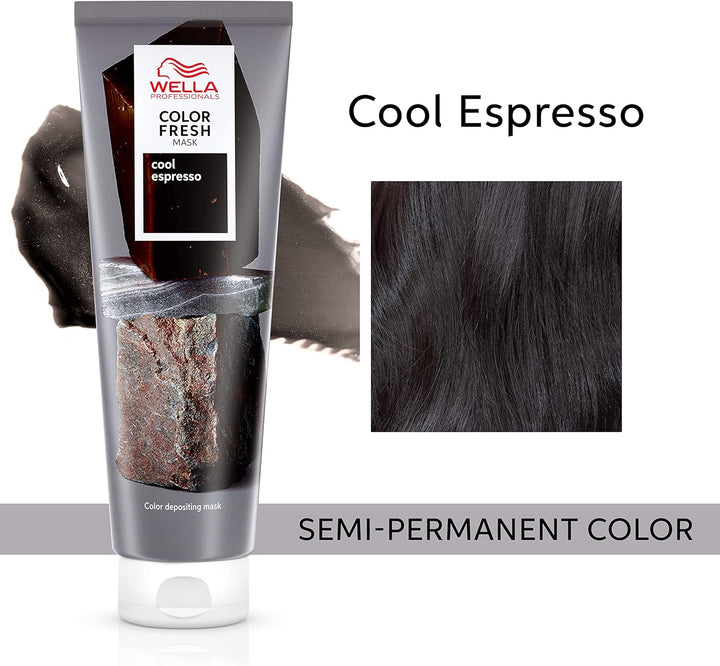 Color Fresh Mask Temporary Color Refresh Treatment, Semi Permanent Hair Dye, Hair Gloss Treatment for Brown Hair, Cool Espresso 150Ml