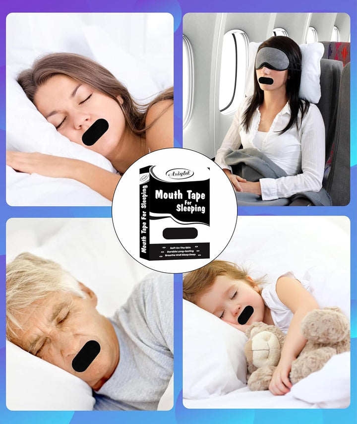 Mouth Tape| Snoring Aids for Women & Men| Mouth Tape for Sleeping | Sleep Aid to Improve Nasal Breathing| Sleep Tape| 30 Hypoallergenic anti Snoring Strips (Black)