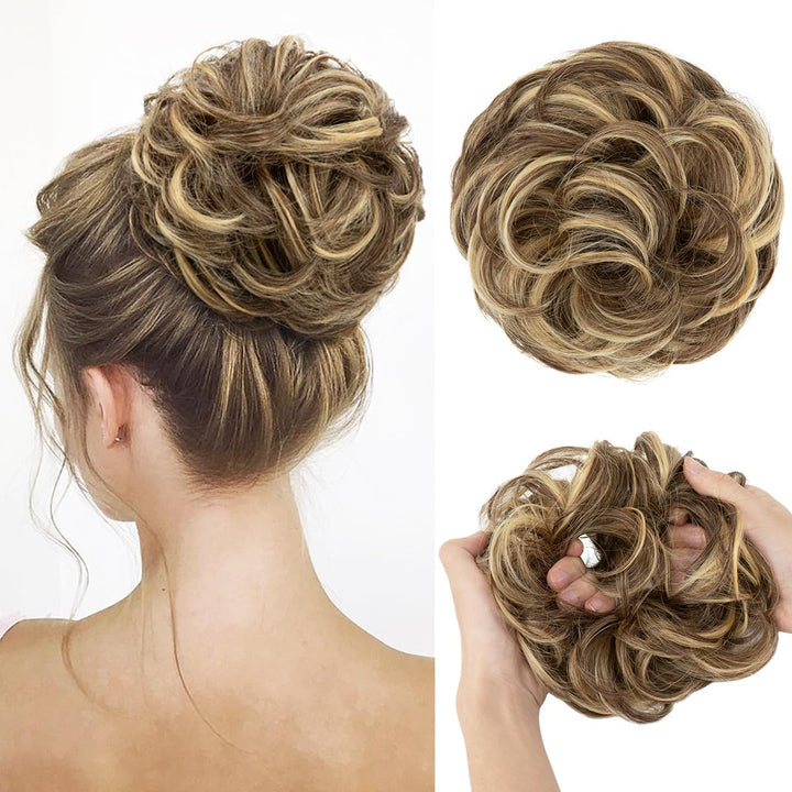Messy Bun Hair Piece for Womens Synthetic Scrunchies Buns Extension Hairpieces Updo Pony Tail Dirty Blonde