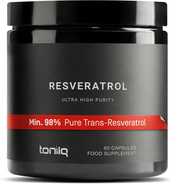 Resveratrol Supplement Capsules - Ultra High 98%+ Pure Trans Resveratrol - Bioavailable with Superior Purity - 60 Count Lab Tested