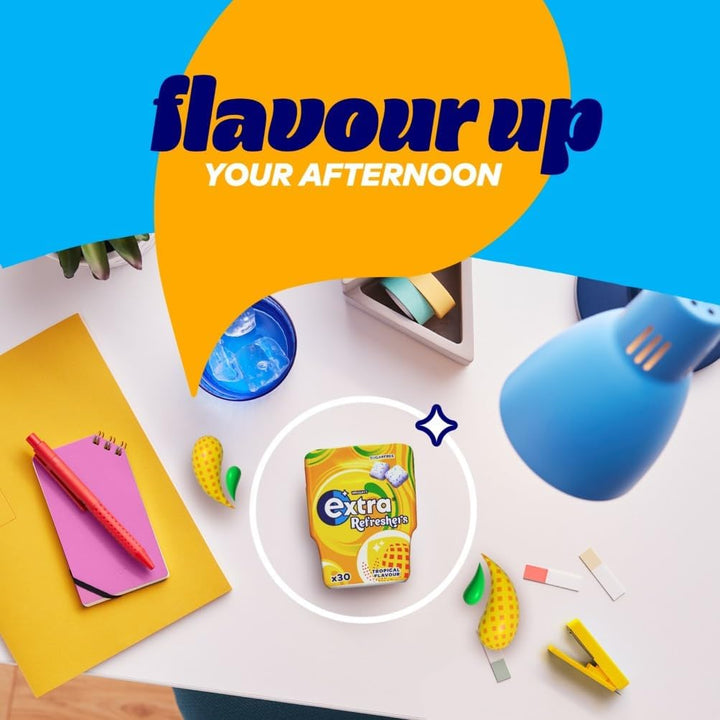 Wrigley'S  Refreshers Sugarfree Chewing Gum, Tropical Flavour Bottle, 1 X 30 Pack