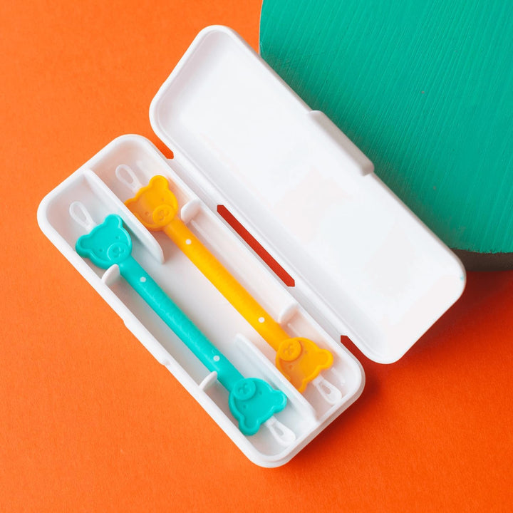 - Nose and Ear Gadget. Safe, Easy Nasal Booger and Ear Cleaner for Newborns and Infants. Dual Earwax and Snot Remover. Aspirator Alternative - Two Pack with Case - Orange Seafoam