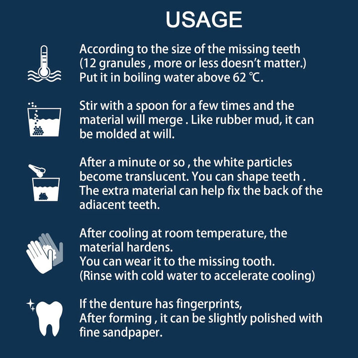 Tooth Repair Kit - Temporary Fake Teeth Replacement Kit with Dental Mirror Tools for Temporary Restoration of Missing & Broken Teeth Replacement Dentures