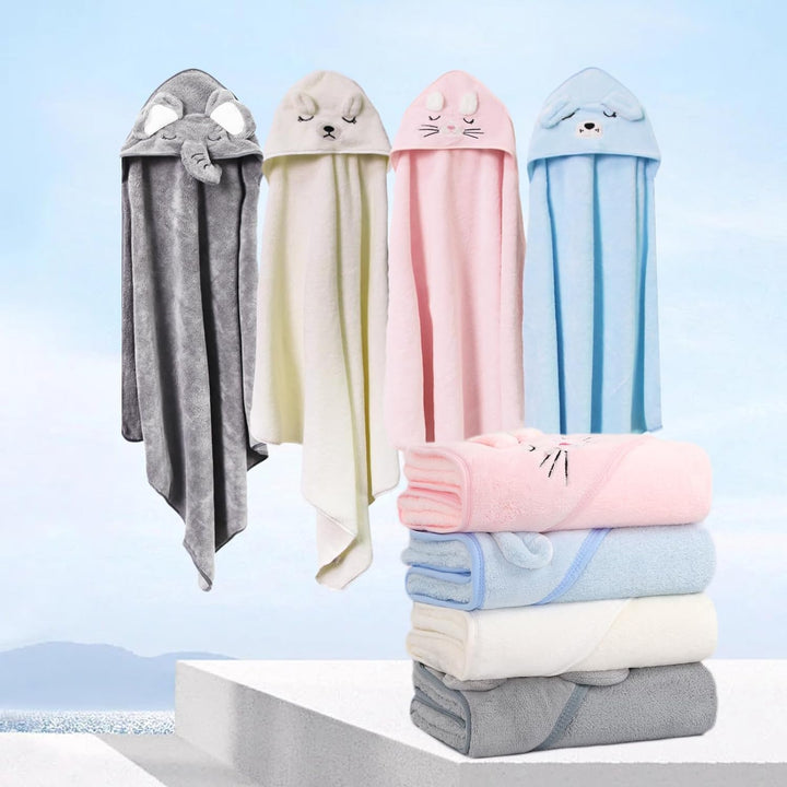 Baby Towels with Hood - Ultra Soft Hooded Baby Bath Towel, Unique Animal Design for Boy & Girl, Blue Dog
