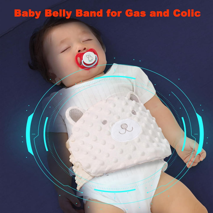 Baby Colic and Gas Relief - Cassia Seed Heated Tummy Wrap,Baby Heating Pad Swaddle Belt Relieves and Soothes Gas,Bloating and Upset Stomach (Beige)