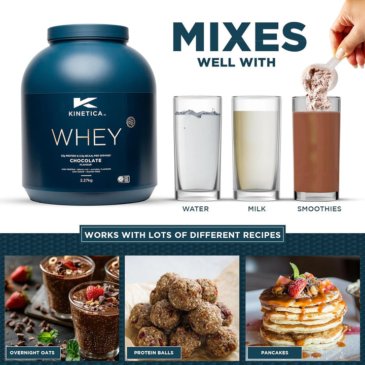 Sports Whey Protein Powder - Chocolate Flavour |22G Protein/Serve, 76 Servings/2.27Kg Pack |Gluten Free Supplement | Optimum for Muscle Growth & Recovery |Mixes Well with Water, Milk & Shakes