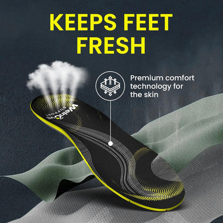Work Boot Insoles for All Day -  Arch Support Inserts for Men & Women, Shoe Inserts for Plantar Fasciitis Relief, Orthotic Shoe Inserts for Flat Feet & Heel Pain (UK 7.5-8.5 Men/8-9 Women)