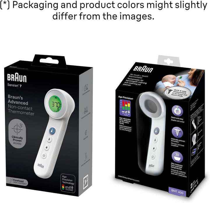 Sensian 7 Forehead Non-Contact Thermometer - Age Precision Technology - 3-In-1 Colour-Coded Digital Display - Baby and Child Friendly - BNT400B