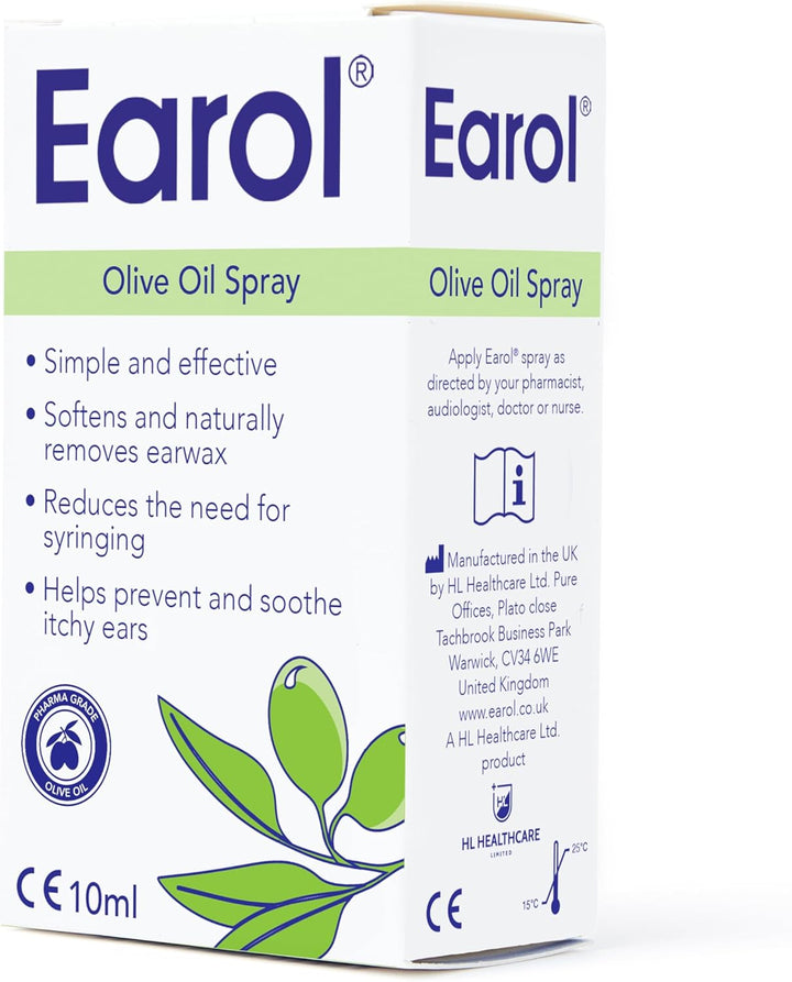 Olive Oil Ear Wax Removal Spray, Clinically Proven, Reduces Need for Syringing, Metered Dose, 1 Pack of 10Ml Oil Spray Bottle