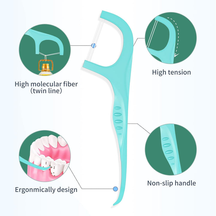 Twin-Line Dental Floss-200 Pcs Dental Floss Toothpick, Teeth Stick,Tooth Picks,Floss Picks,Teeth Cleaning