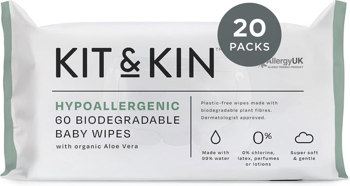 Premium Eco Baby Wipes, 600 Wet Wipes (10 Packs) | Biodegradable Plastic-Free & Super Soft | 99% Water | Hypoallergenic & Dermatologist Approved | No Perfumes | New & Improved Formula