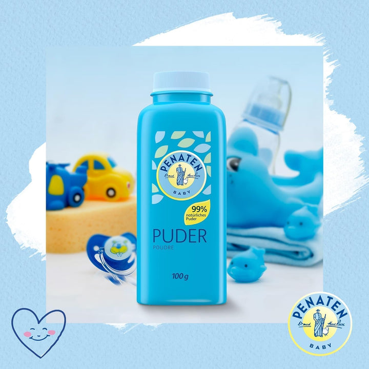 Natural Baby Powder with Aloe & Vitamin E (1 X 100 G) - Protects Sensitive Skin, Absorbs Moisture & Keeps Skin Dry - 99% Ingredients of Natural Origin