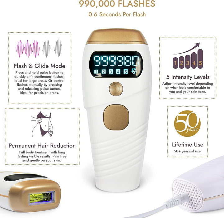 IPL Hair Removal Laser Hair Remover (UK Company) Permanent Hair Removal Device for Sensitive Skin