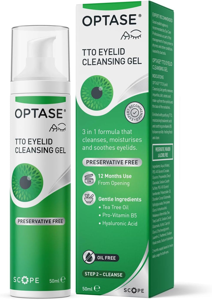 Tea Tree Oil Eyelid Cleansing Gel for Daily Hygiene - Suitable for Dry Eyes, Blepharitis & Styes - Preservative Free - 50Ml