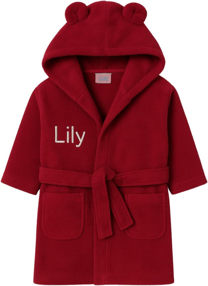 Personalised Baby Dressing Gown | Customisable Soft Polyester Embroidered Bathrobe for Kids | Ideal Baby Gift | Perfect for Bath Time, and Everyday Comfort
