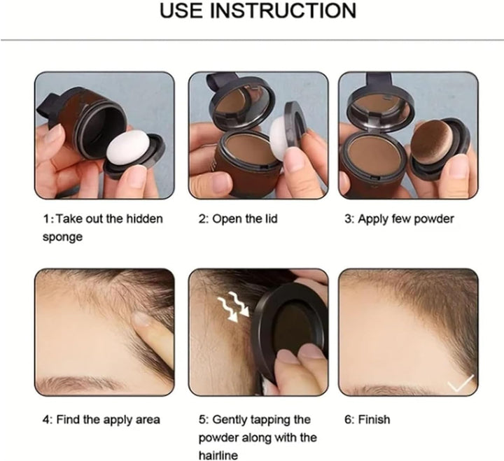 Veinsgrain Hairline Enhancement Powder (#06 Dark Brown) - Long-Lasting, Waterproof, Suitable for All Hair Colors