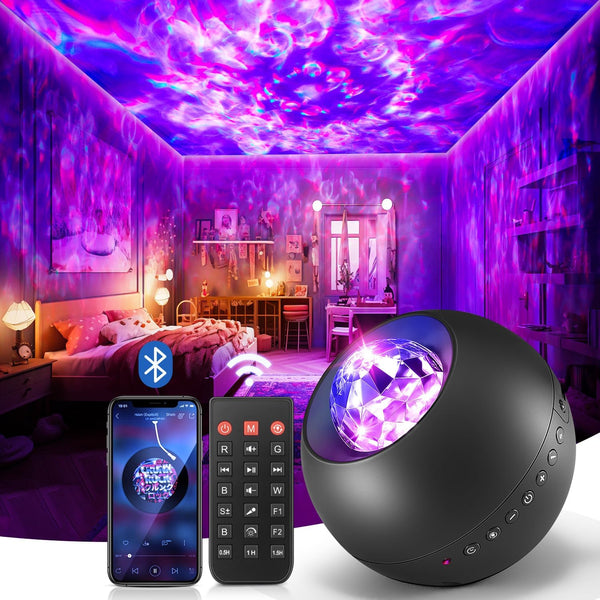 Galaxy Projector 20 Lighting Modes Star Projector, Hifi Bluetooth Speaker Galaxy Projector Light, 15White Noise Sensory Lights, Remote & Timer Galaxy Light Projector for Bedroom Gifts for Room Decor