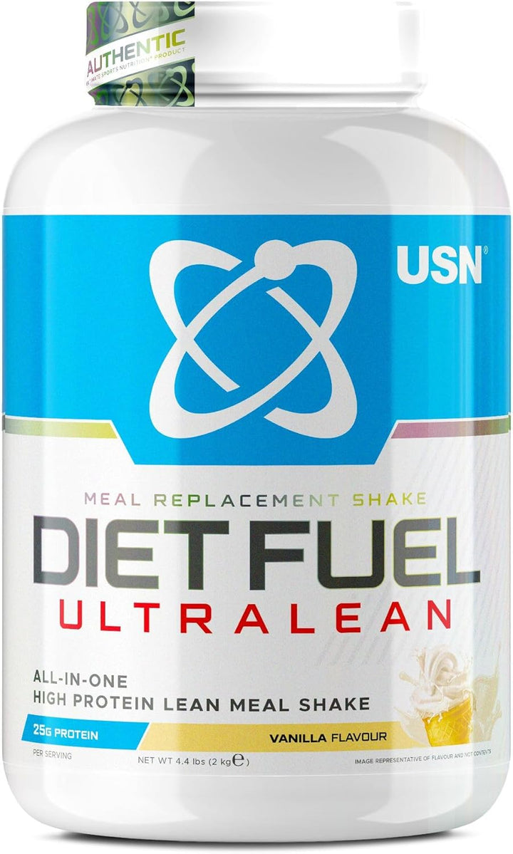Diet Fuel Ultralean Meal Replacement Shake Powder (Strawberry, 2Kg - 36 Servings/Meals) Tasty High Protein Shake to Feel Full for Longer, Weight Control Powder, Drink Mix with 25G Protein