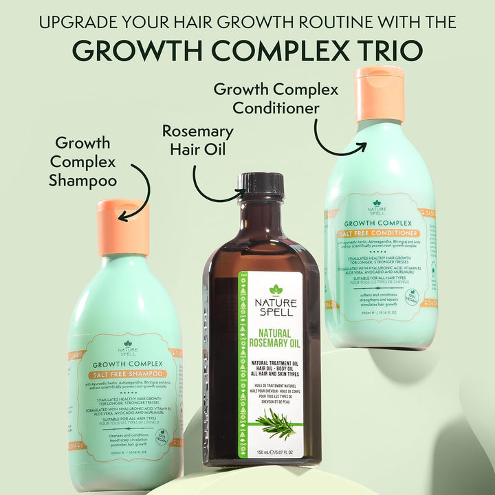 Rosemary Oil for Hair Growth, Pre-Diluted Scalp Oil, Stimulates Growth, Strengthens Dry and Damaged Strands, Nourishes Split Ends, Colour Safe, for All Hair Types, Vegan, 150 Ml