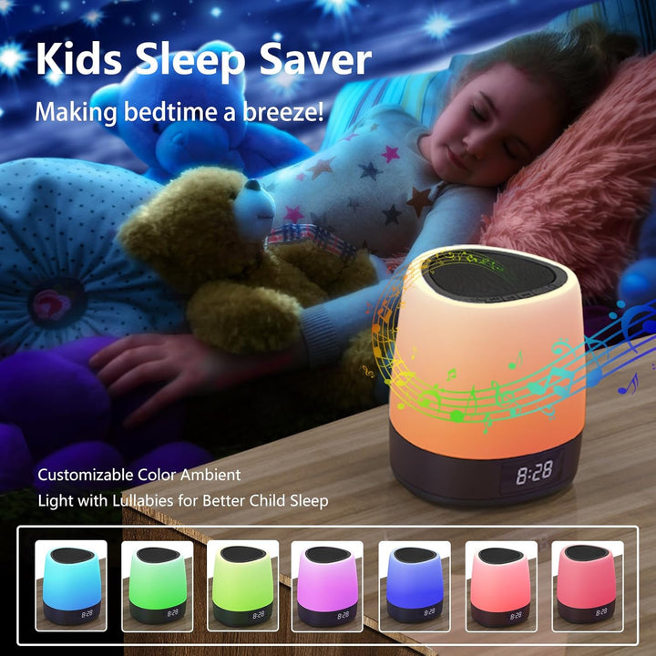 White Noise Machine Baby, 34 Soothing Sounds, 8 Colors Night Light, Battery Powered Bluetooth Function Sleep Timer, White Noise Sound Machine for Adults Kids Sleeping
