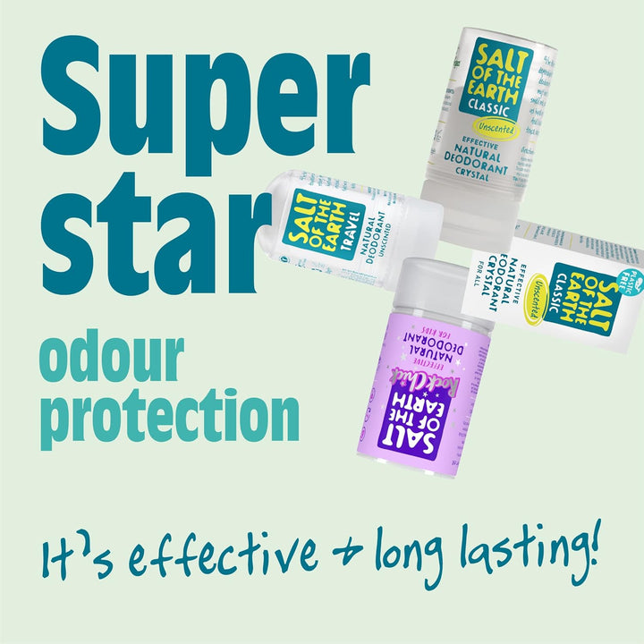 - Natural Deodorant Crystal Classic - Effective Crystal Deodorant, Fragrance Free, Vegan, Cruelty Free - Suitable for Women, Men, and Kids - 90G