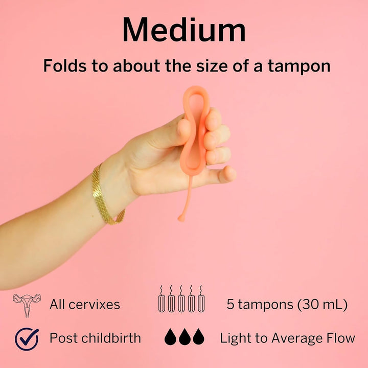 Pixie Menstrual Disc - No Metals or Toxins - Ranked 1 for Most Soft Reusable Period Disc - Removes like a Tampon - Capacity of 5 Tampons (Medium)