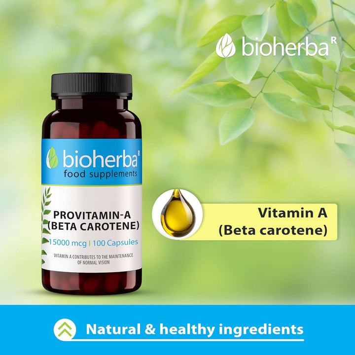 Beta-Carotene 15,000 Mcg – 100 Capsules | High-Potency Provitamin a Supplement for Skin, Vision and Immune Support by