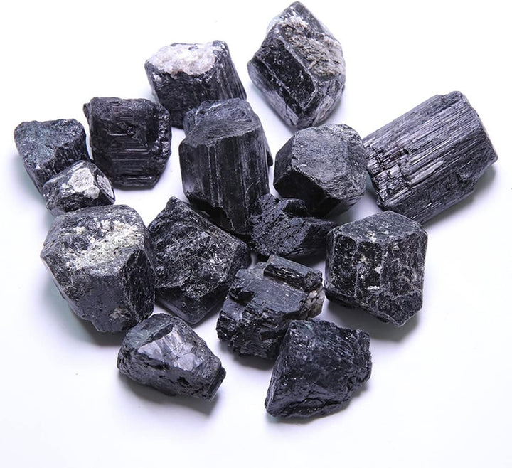 Black Tourmaline Raw Crystals, Large 1.25-2.0" Healing Crystals Natural Rough Stones Crystal for Tumbling, Cabbing, Fountain Rocks, Decoration, Polishing, Wire Wrapping, Wicca & Reiki