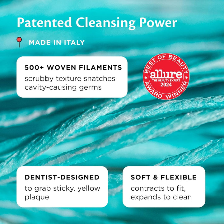 Woven Dental Floss, Dentist-Designed Oral Care, Mint, Waxed, Expanding, Vegan, Kid-Friendly String Floss with Coconut Oil, 1 Spool (33 Yd)