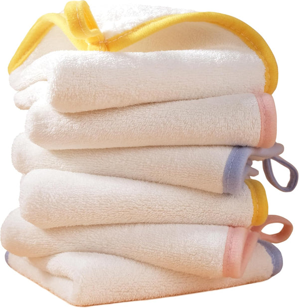 Hypoallergenic Gentle Microfibre Baby Washcloth, 25 X 25 Cm, 6 Pack (White)