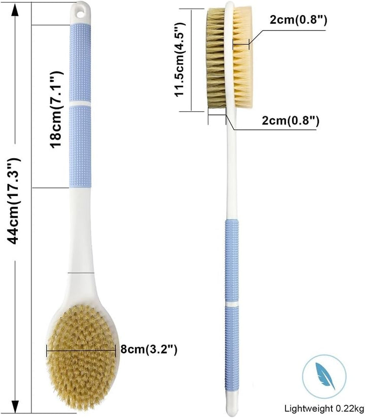 Back Scrubber Brush, Body Shower Brush Back Scrubber with Long Handle, Exfoliating Shower Brush, Wet or Dry Bath Brush for Men Women