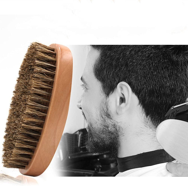 1 Piece Beard Brush - Boar Bristle Brush with Solid Wood Handle for Firm Bristles to Tame and Soften Facial Hair (Brown)