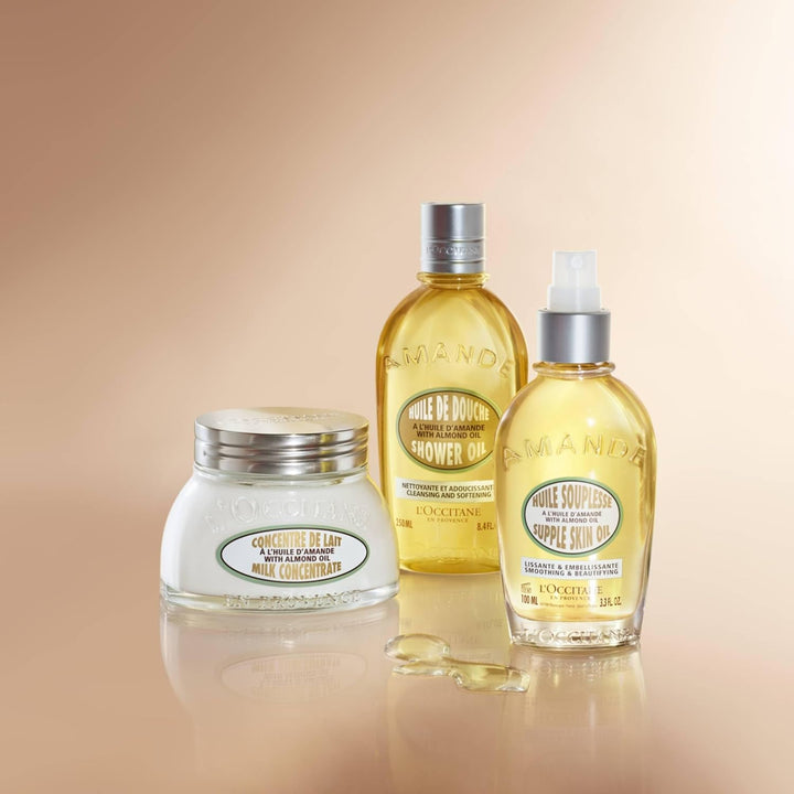 L'OCCITANE Almond Shower Oil 500Ml, Hydrating & Nourishing Body Wash, Vegan & 99% Biodegradable, Luxurious Moisturising Cleanser for Soft, Smooth Skin, for Dry & Sensitive Skin