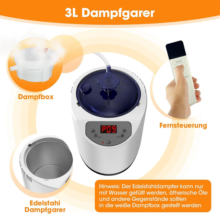 Portable Steam Sauna, Home Sauna with 3L 1200W Steamer, Remote Control, Personal Full Body Sauna Pod for Home, Gym, Garage